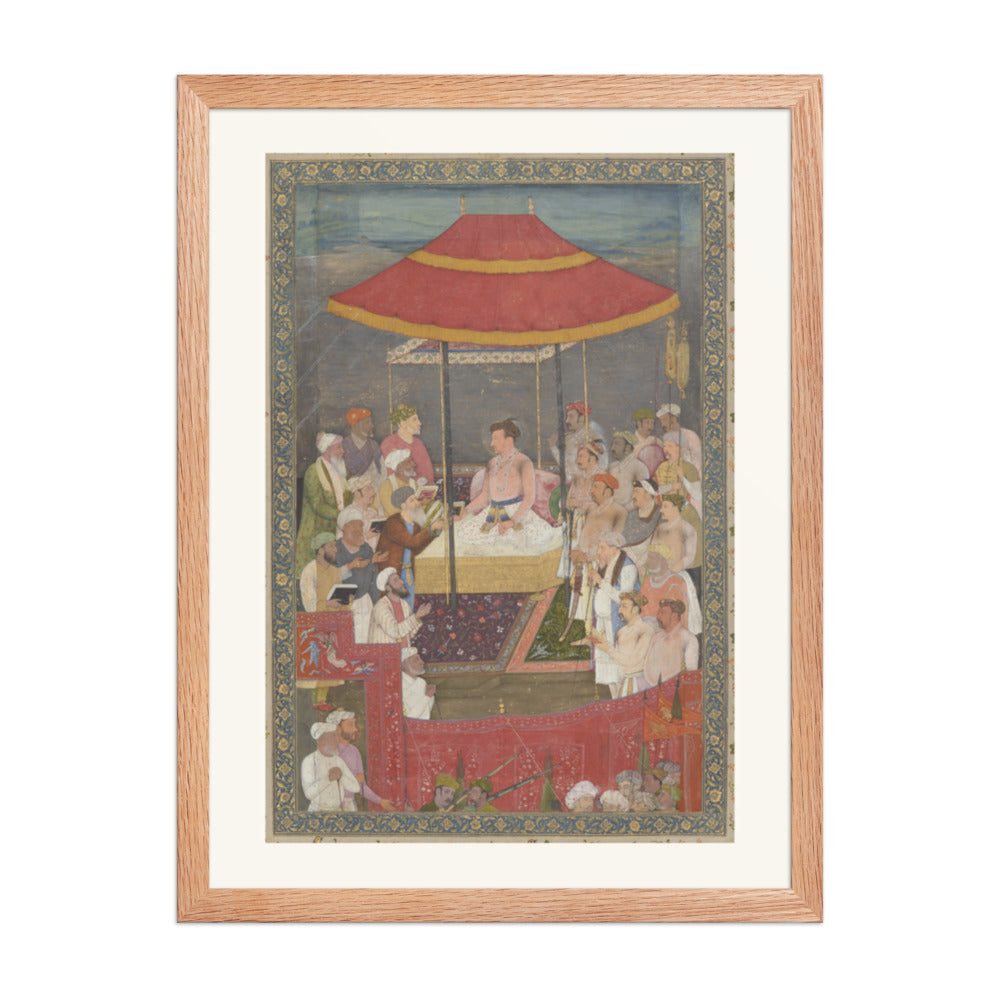 Jahangir Presents a Book to a Shaykh — Restored Mughal Wall Art — view 5