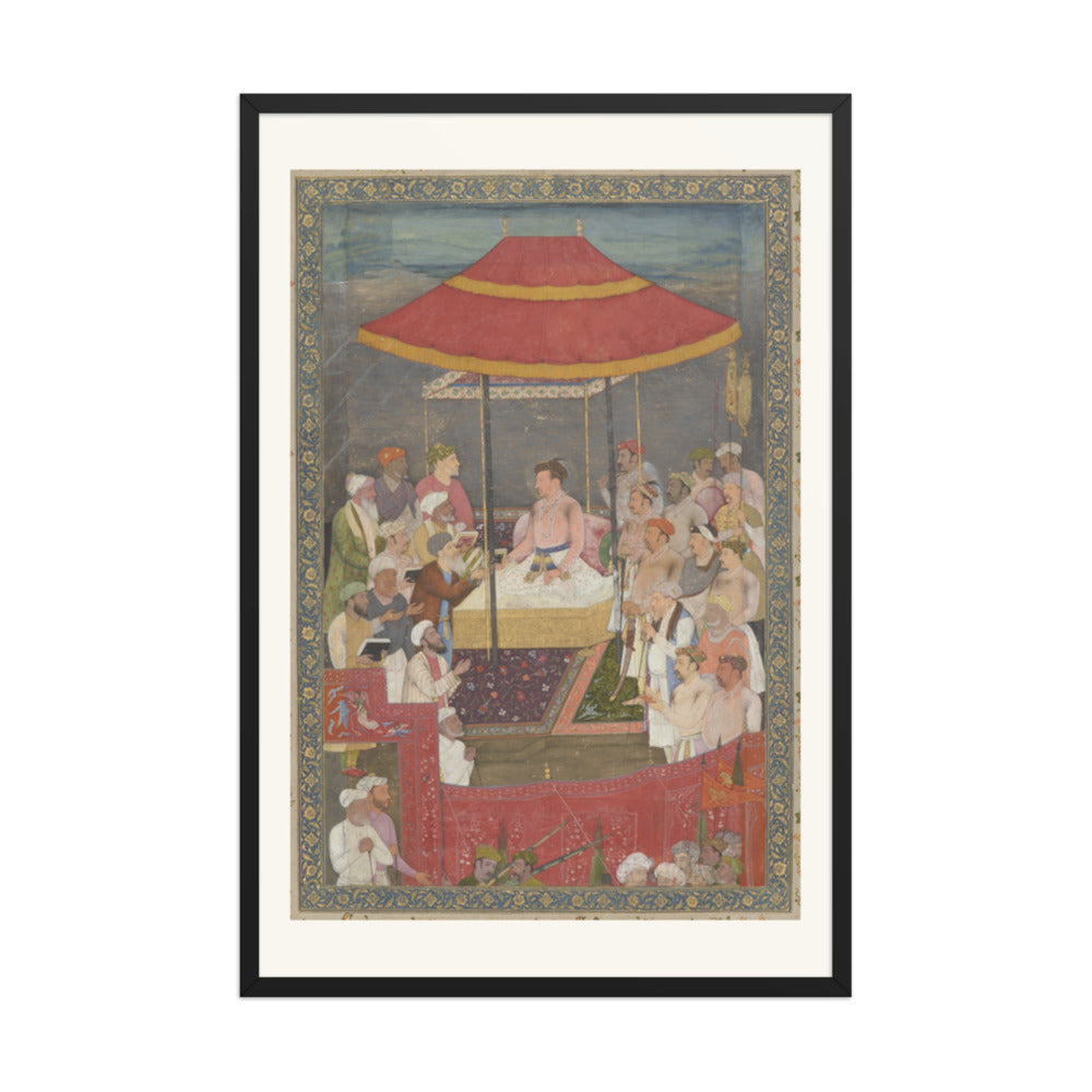 Jahangir Presents a Book to a Shaykh — Restored Mughal Wall Art — view 7
