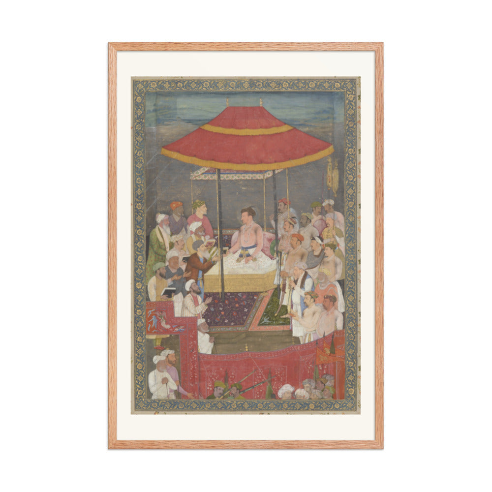 Jahangir Presents a Book to a Shaykh — Restored Mughal Wall Art — view 8