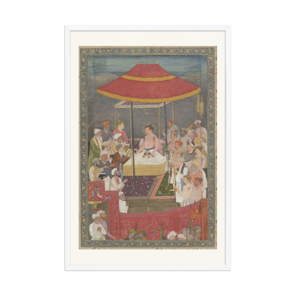 Jahangir Presents a Book to a Shaykh — Restored Mughal Wall Art — view 9