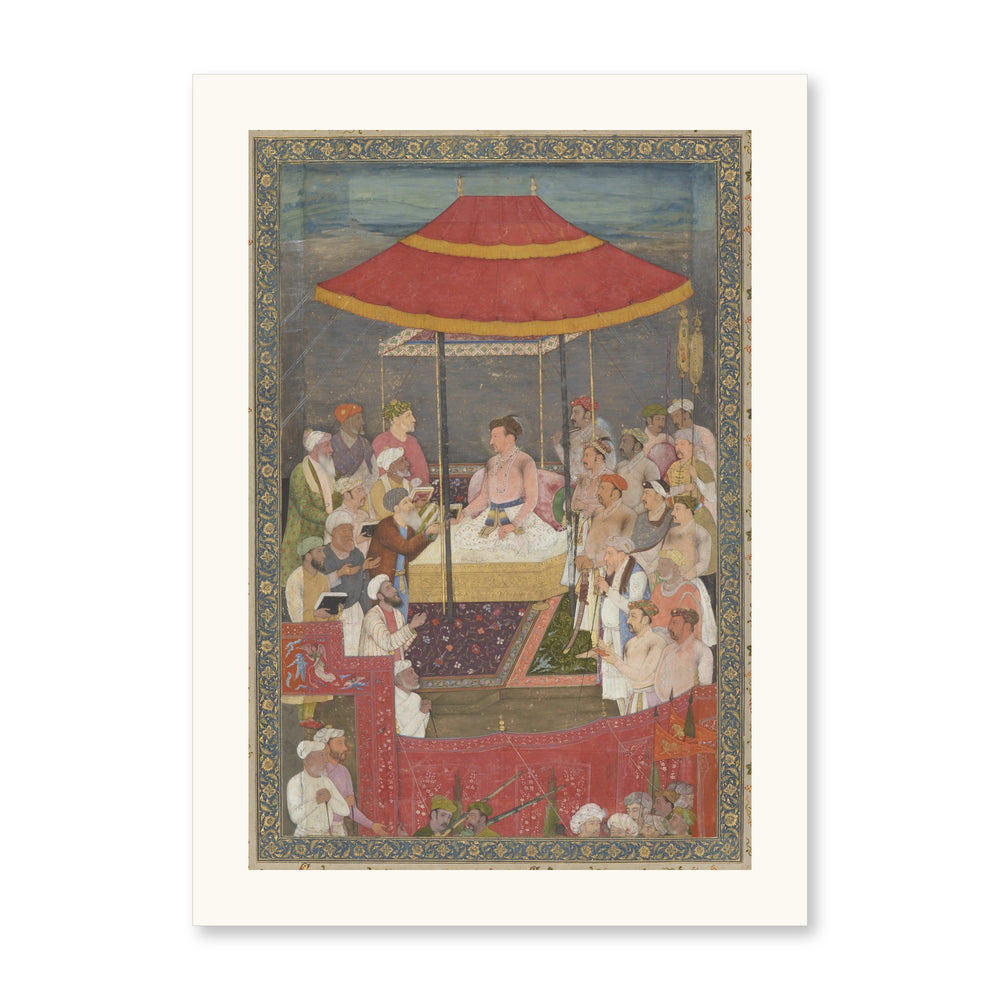 Jahangir Presents a Book to a Shaykh — Restored Mughal Wall Art — view 10