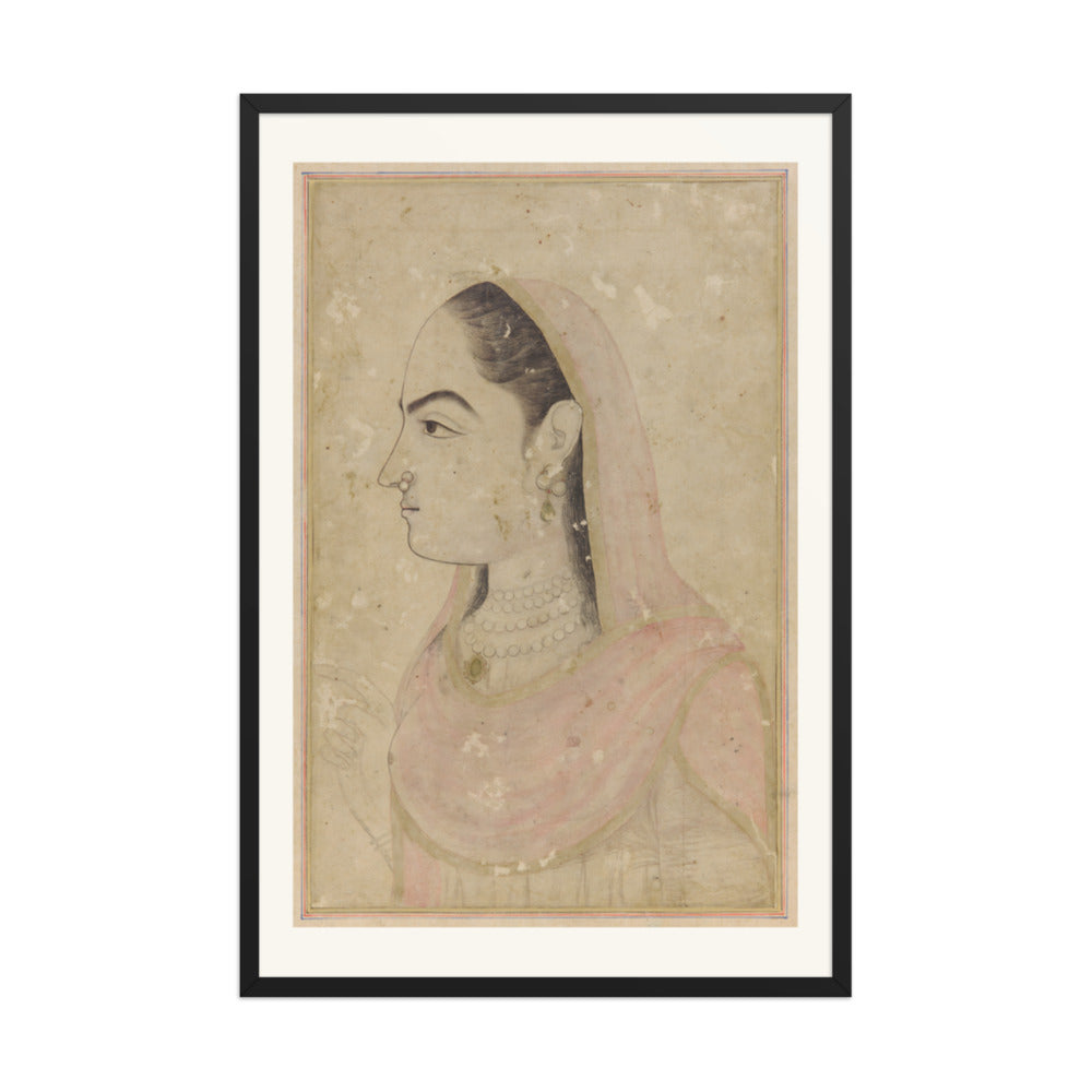 Nur Jahan in Profile — Restored Mughal Wall Art — view 10