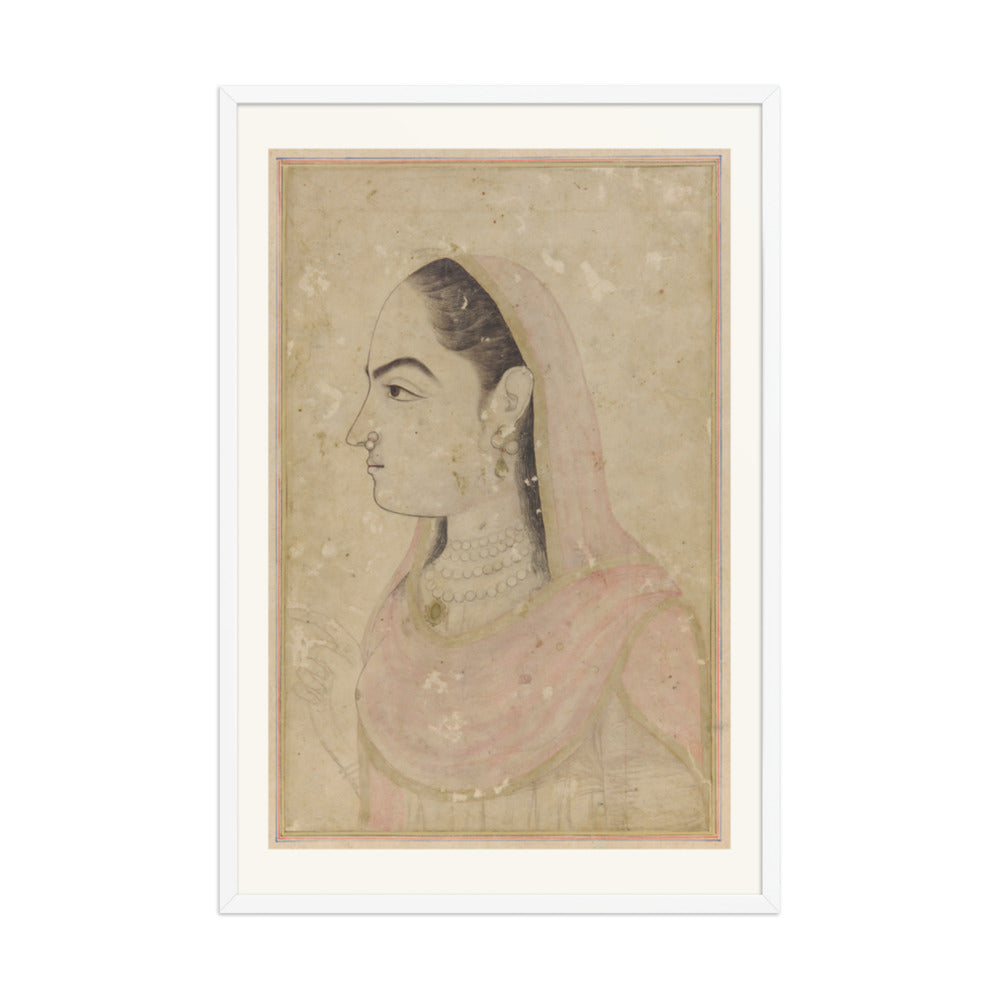 Nur Jahan in Profile — Restored Mughal Wall Art — view 12