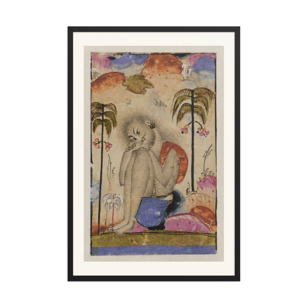 An Ascetic Beneath a Tree — Restored Indian Court Wall Art — view 10