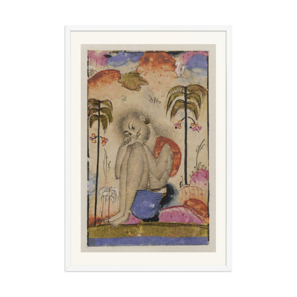 An Ascetic Beneath a Tree — Restored Indian Court Wall Art — view 12