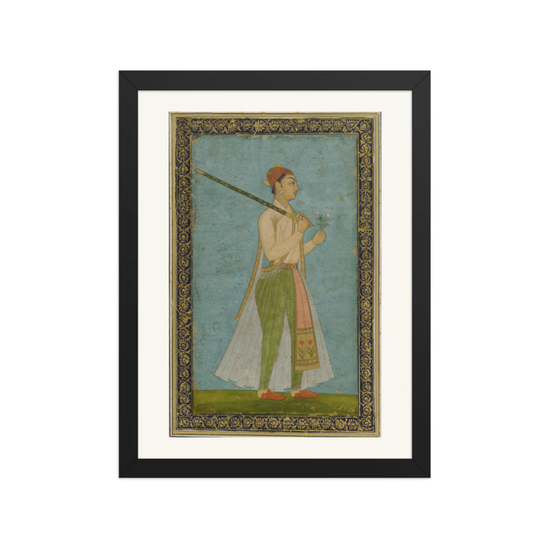Portrait of a Young Prince — Restored Mughal Wall Art