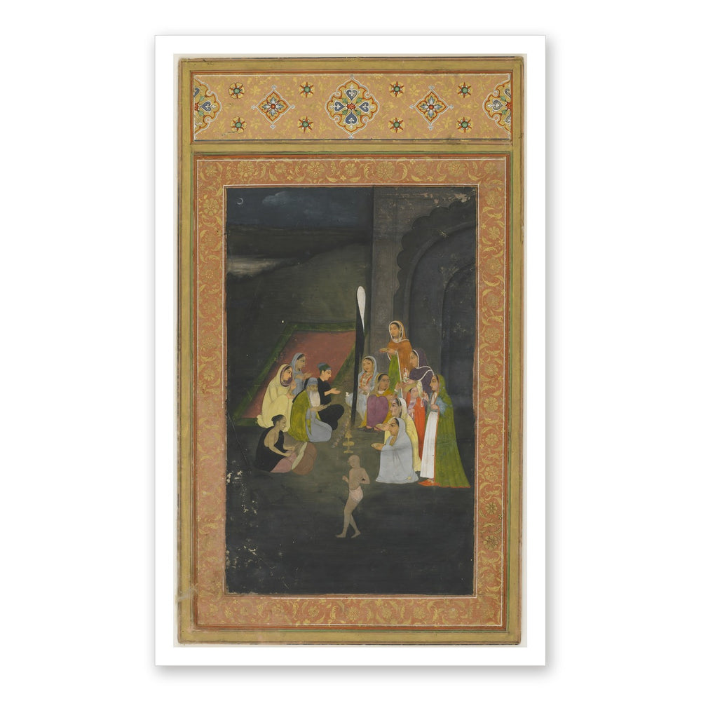 A Nocturnal Visit to a Sufi — Restored Mughal Wall Art — view 7