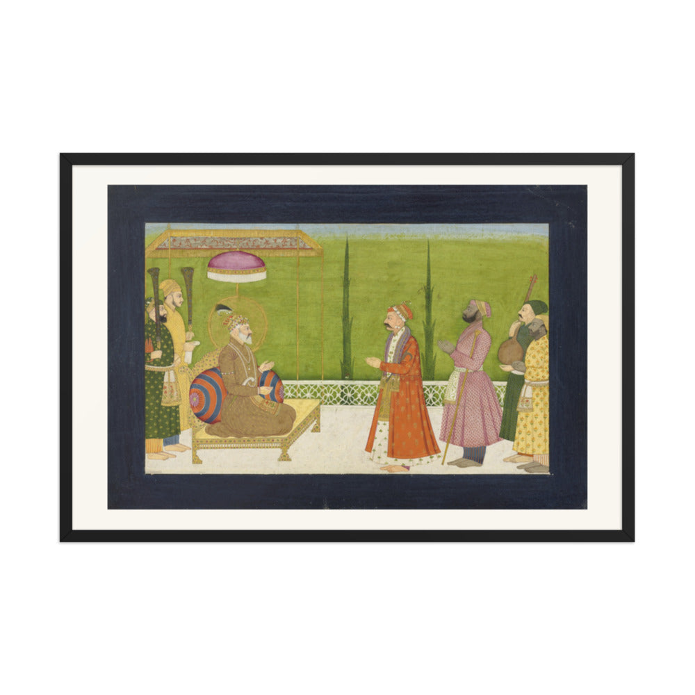 The Poet Sundar Das before the Emperor — Restored Mughal Wall Art — view 10