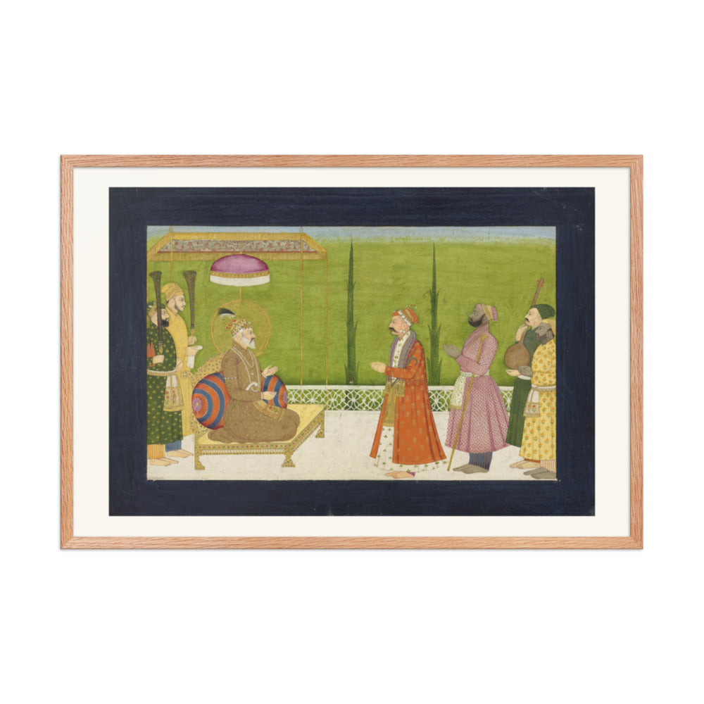 The Poet Sundar Das before the Emperor — Restored Mughal Wall Art — view 11