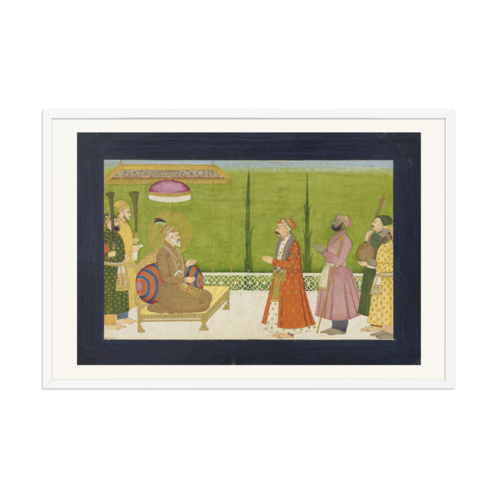 The Poet Sundar Das before the Emperor — Restored Mughal Wall Art — view 12