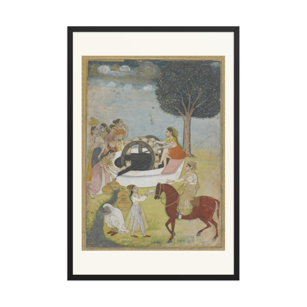 Women at a Well — Restored Indian Court Wall Art — view 10