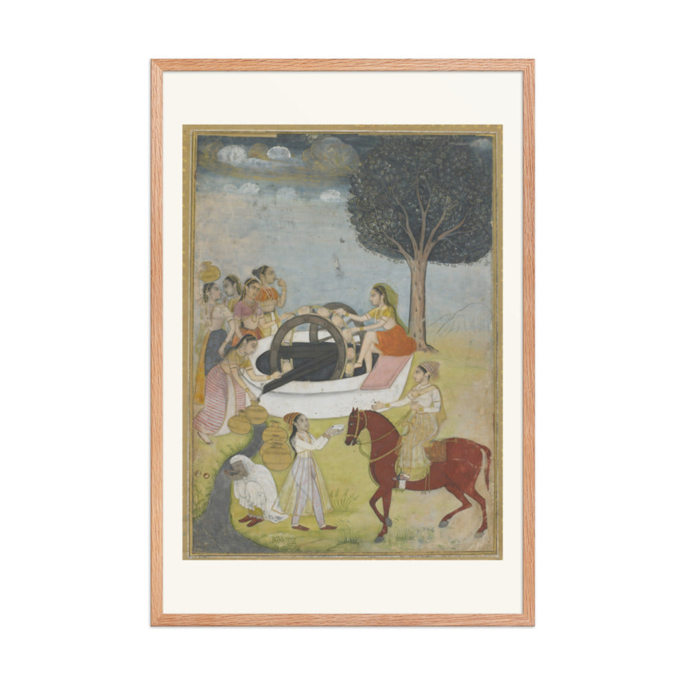 Women at a Well — Restored Indian Court Wall Art — view 11