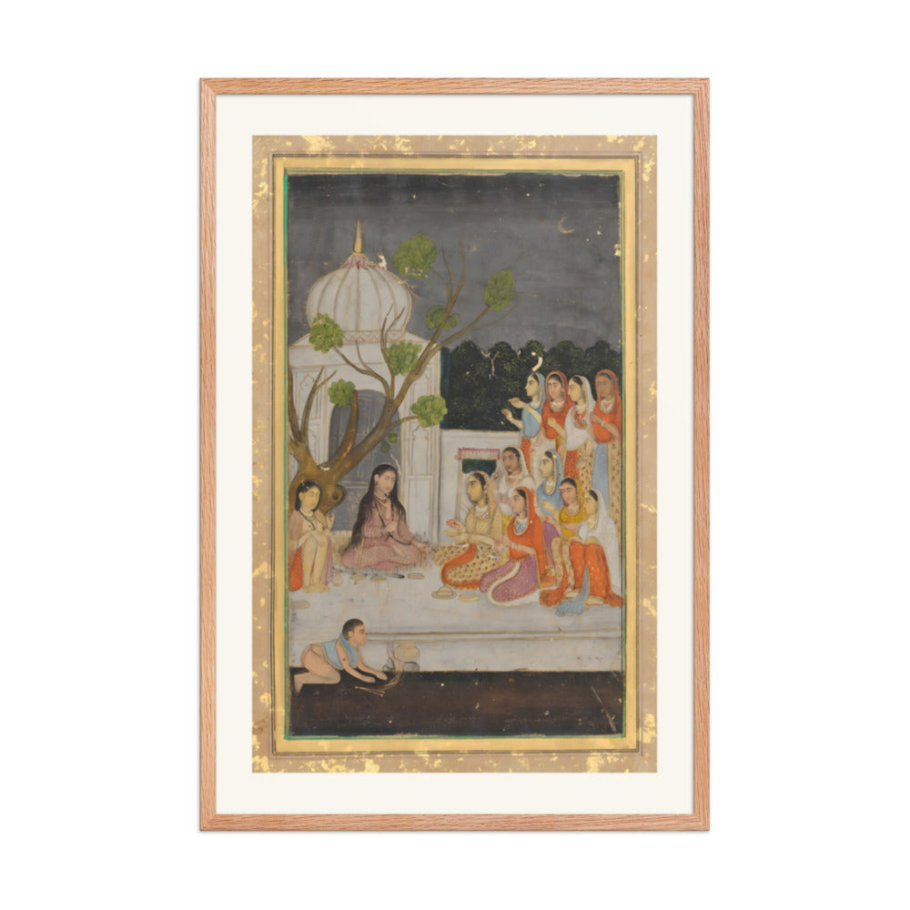A Night Gathering on the Terrace — Restored Mughal Wall Art — view 11