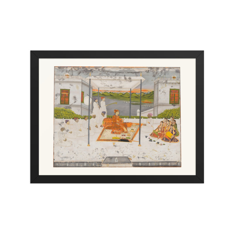 A Prince Holds Audience — Restored Mughal Wall Art