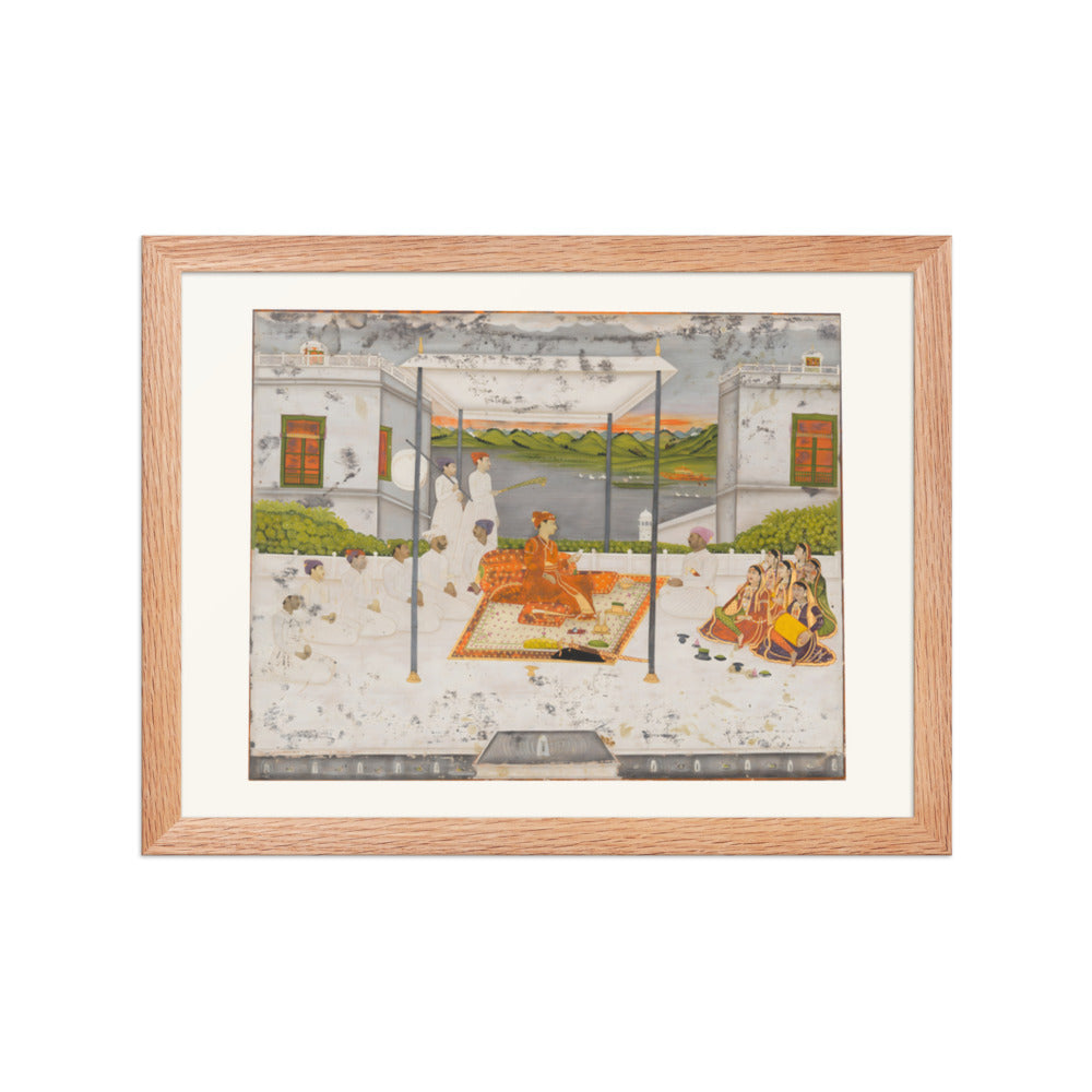 A Prince Holds Audience — Restored Mughal Wall Art — view 2