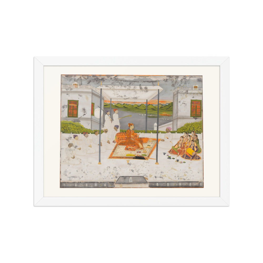 A Prince Holds Audience — Restored Mughal Wall Art — view 3