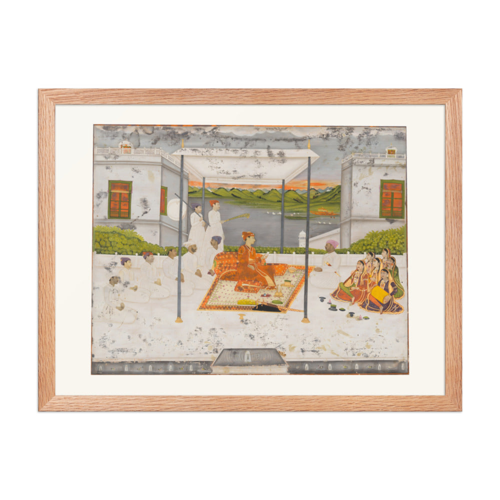 A Prince Holds Audience — Restored Mughal Wall Art — view 5