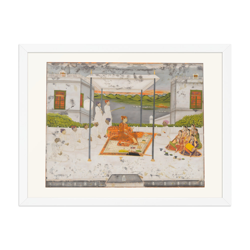 A Prince Holds Audience — Restored Mughal Wall Art — view 6