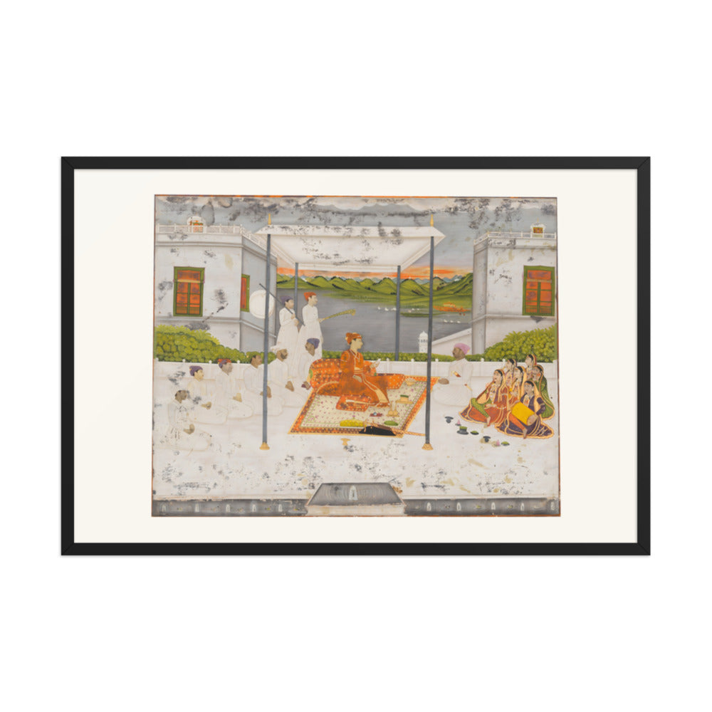 A Prince Holds Audience — Restored Mughal Wall Art — view 7