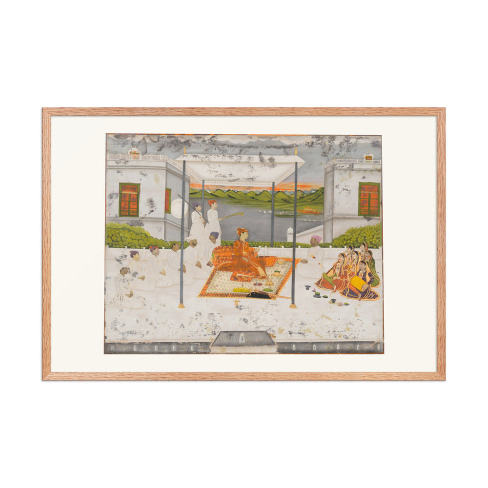 A Prince Holds Audience — Restored Mughal Wall Art — view 8