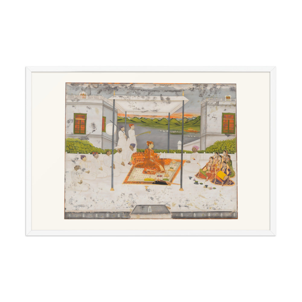 A Prince Holds Audience — Restored Mughal Wall Art — view 9