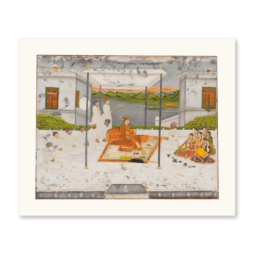 A Prince Holds Audience — Restored Mughal Wall Art — view 10