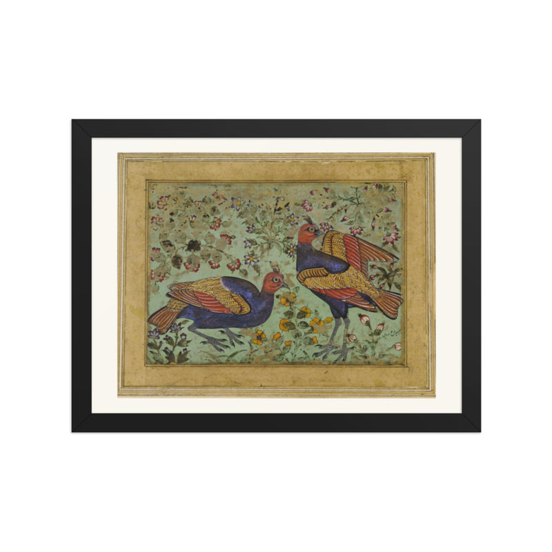 Two Pheasants — Restored Mughal Wall Art