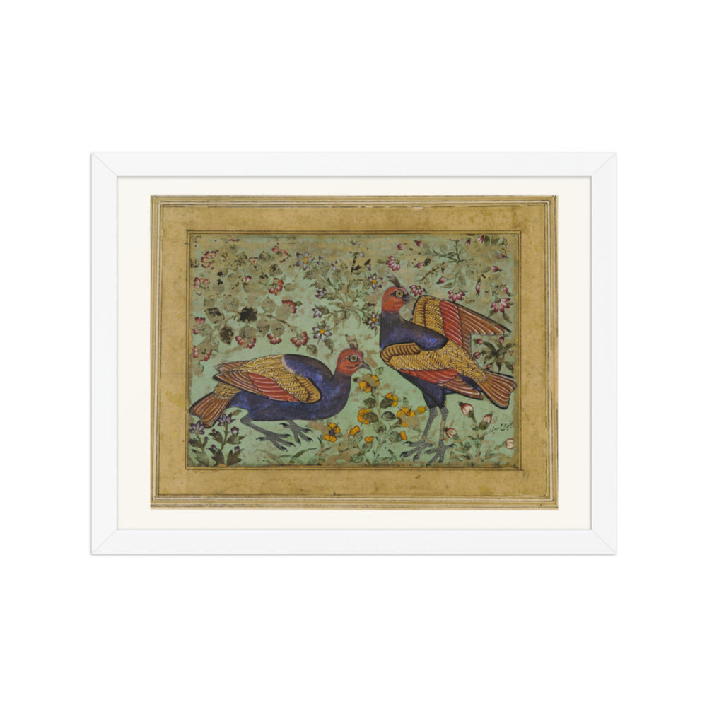 Two Pheasants — Restored Mughal Wall Art — view 3