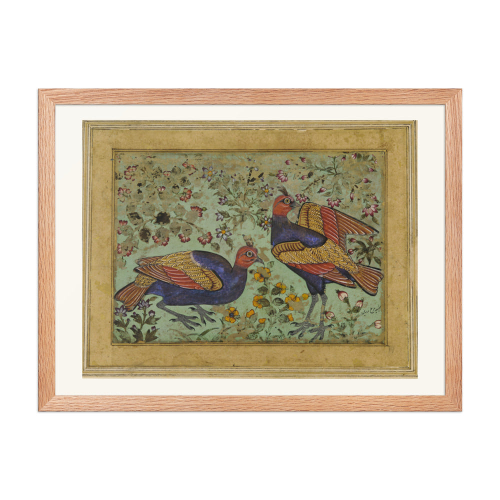 Two Pheasants — Restored Mughal Wall Art — view 5