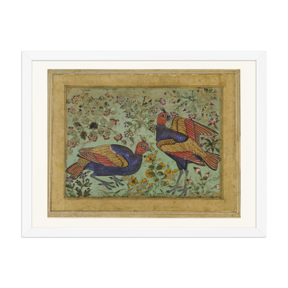 Two Pheasants — Restored Mughal Wall Art — view 6
