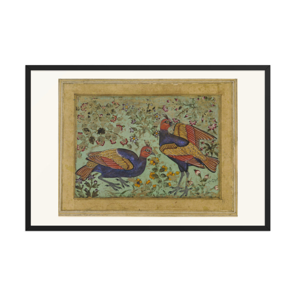 Two Pheasants — Restored Mughal Wall Art — view 7
