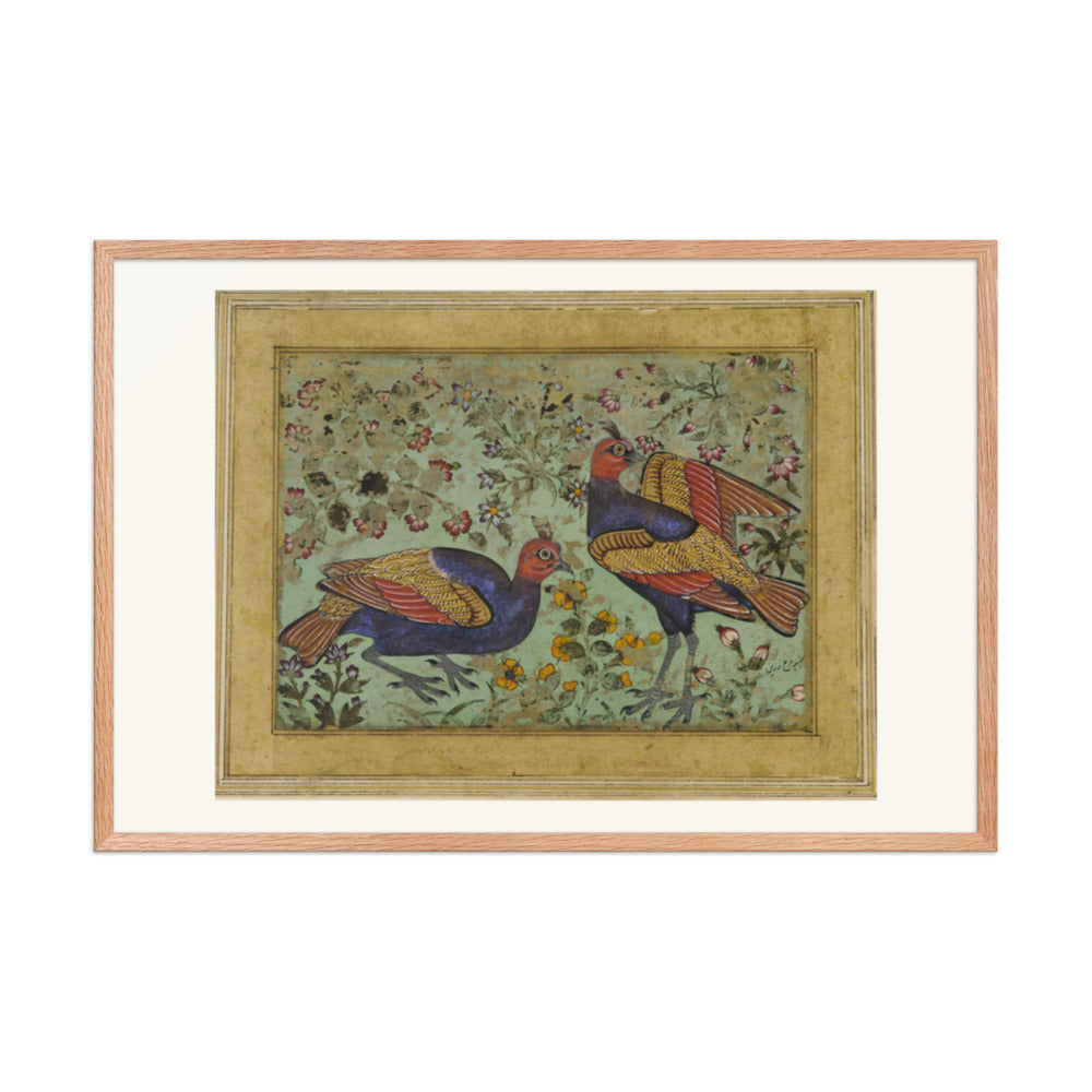 Two Pheasants — Restored Mughal Wall Art — view 8