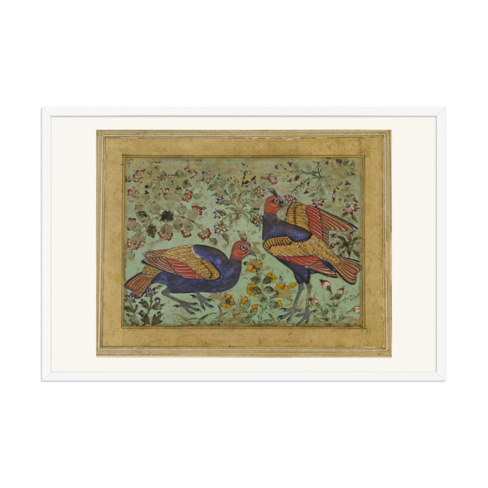 Two Pheasants — Restored Mughal Wall Art — view 9