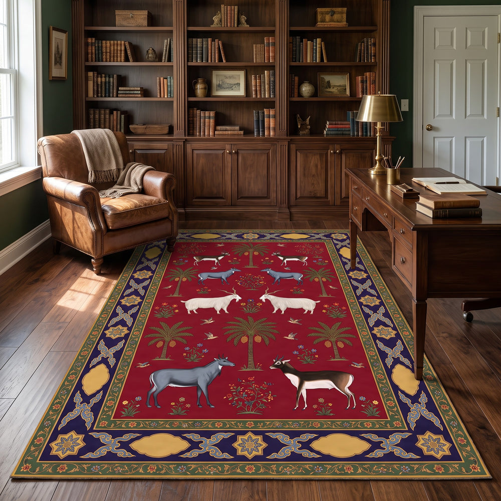 Lahore Menagerie — Mughal Animal Carpet Area Rug — view 2
