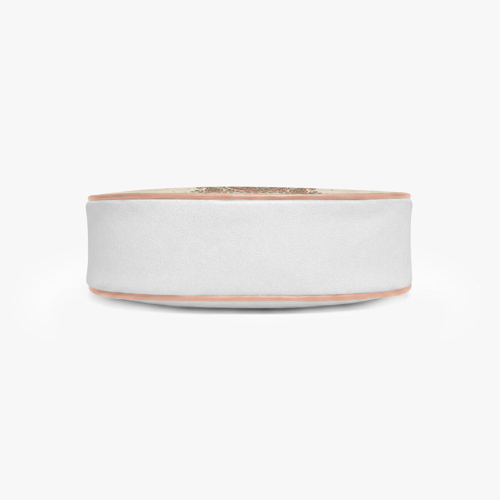 Embroidered Buta — Ivory Crescent Shoulder Bag — view 7
