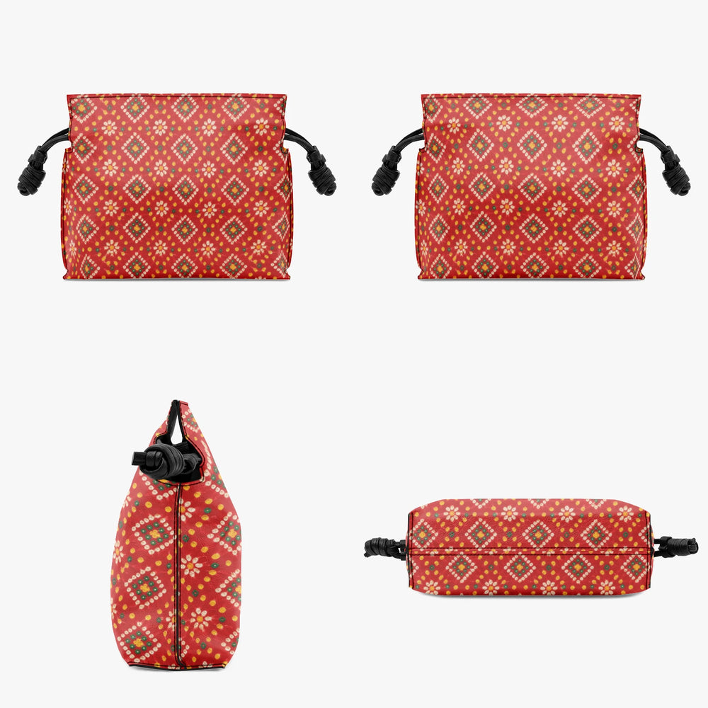 Bandhani — Red & Saffron Drawstring Pouch Bag — view 4