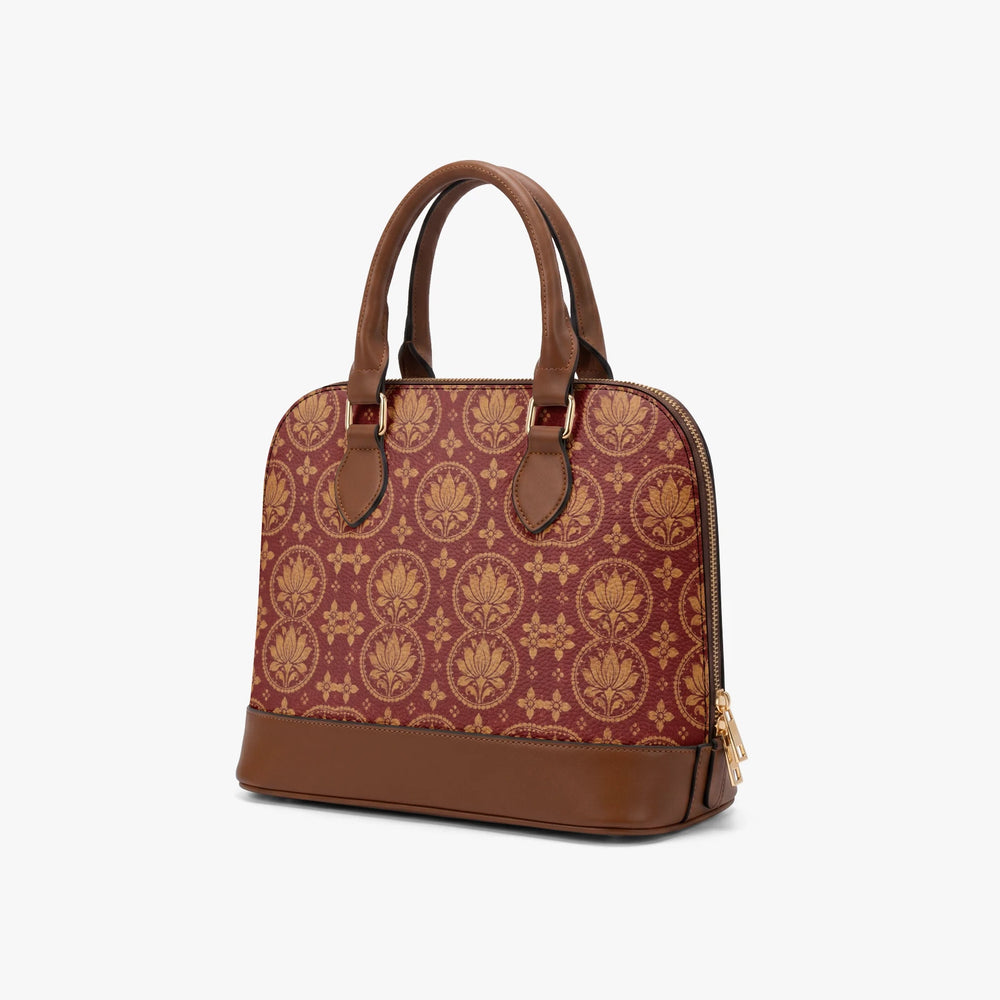 Bagru Lotus — Madder Red Dome Handbag — view 2