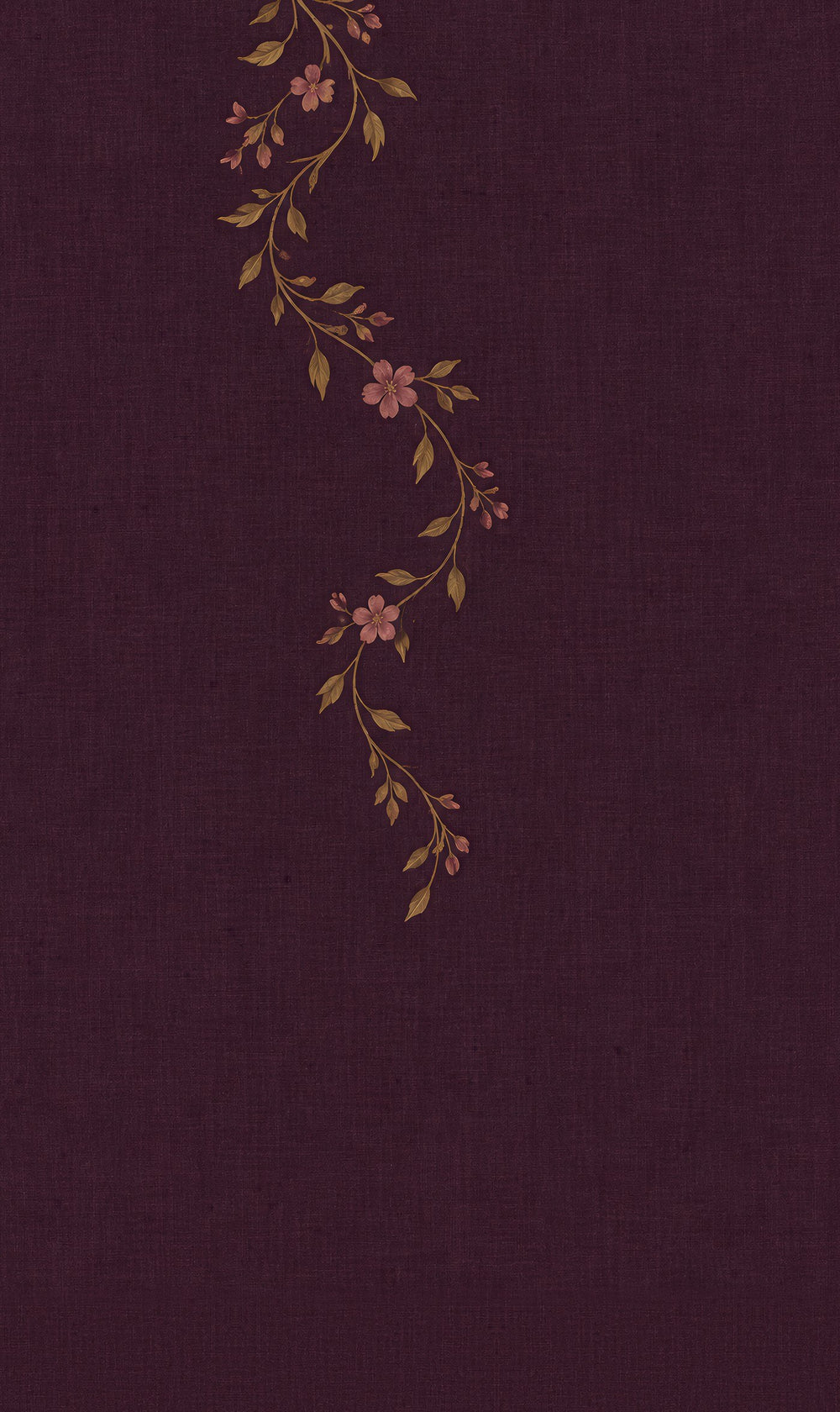 Falling Vine Blackout Curtain — Aubergine — view 2