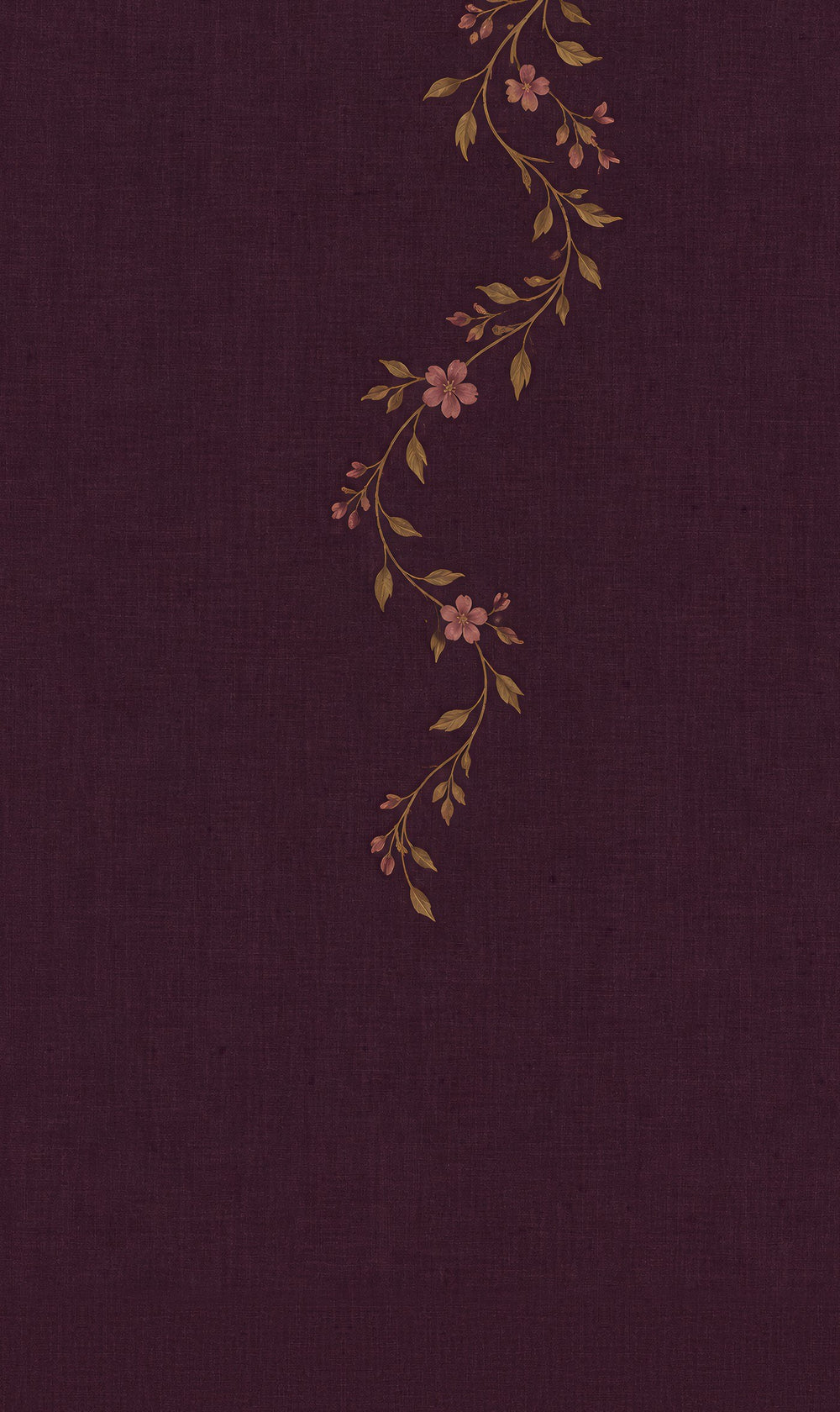 Falling Vine Blackout Curtain — Aubergine — view 3