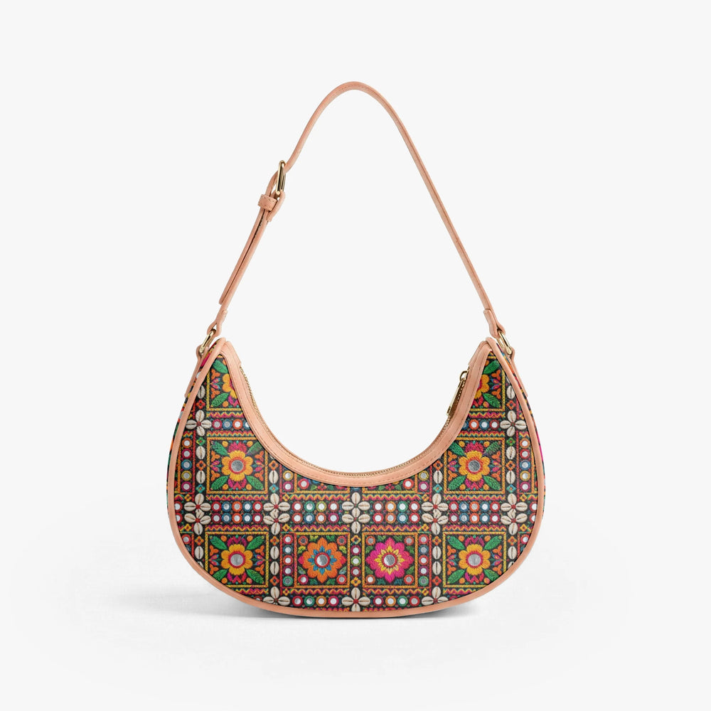 Kutch Mirror-Work — Multicolour Crescent Shoulder Bag — view 5