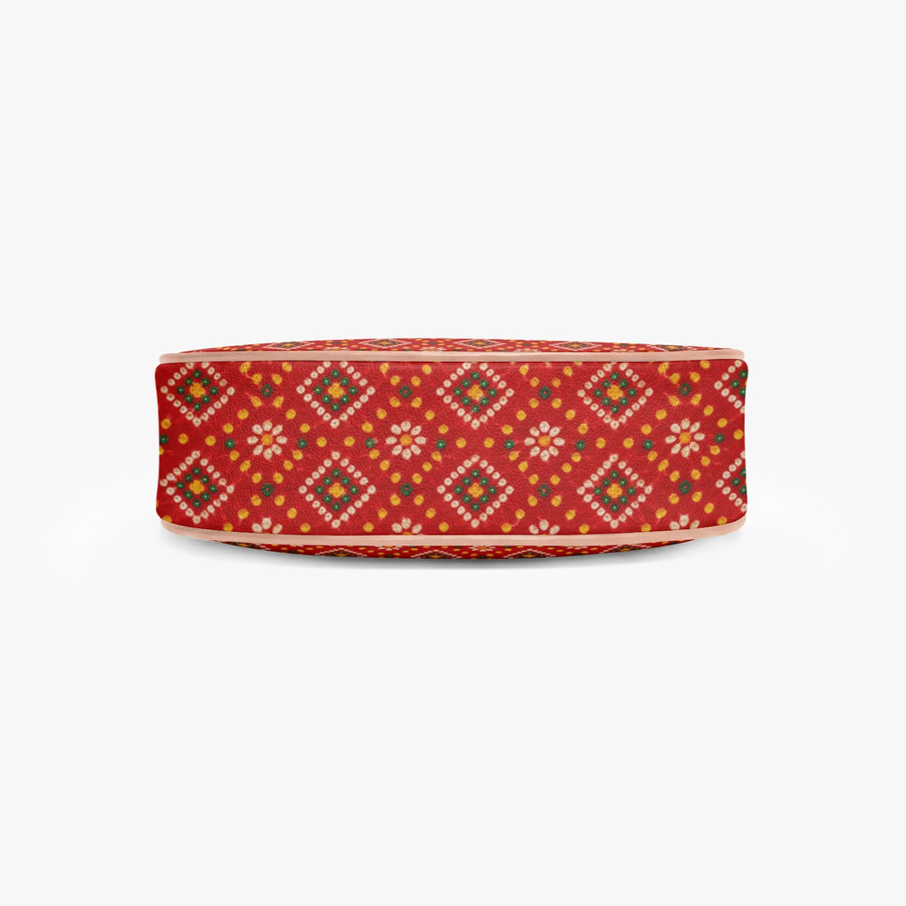 Bandhani — Red & Saffron Crescent Shoulder Bag — view 8