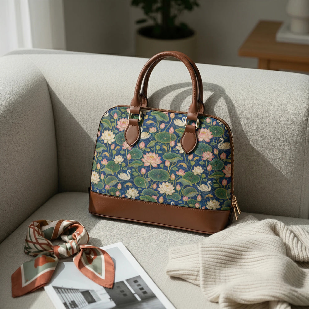 Kamal Talai — Lotus Pond Navy Dome Handbag — view 5