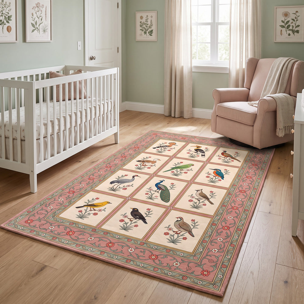 Jahangir's Aviary — Mughal Birds Area Rug — view 2