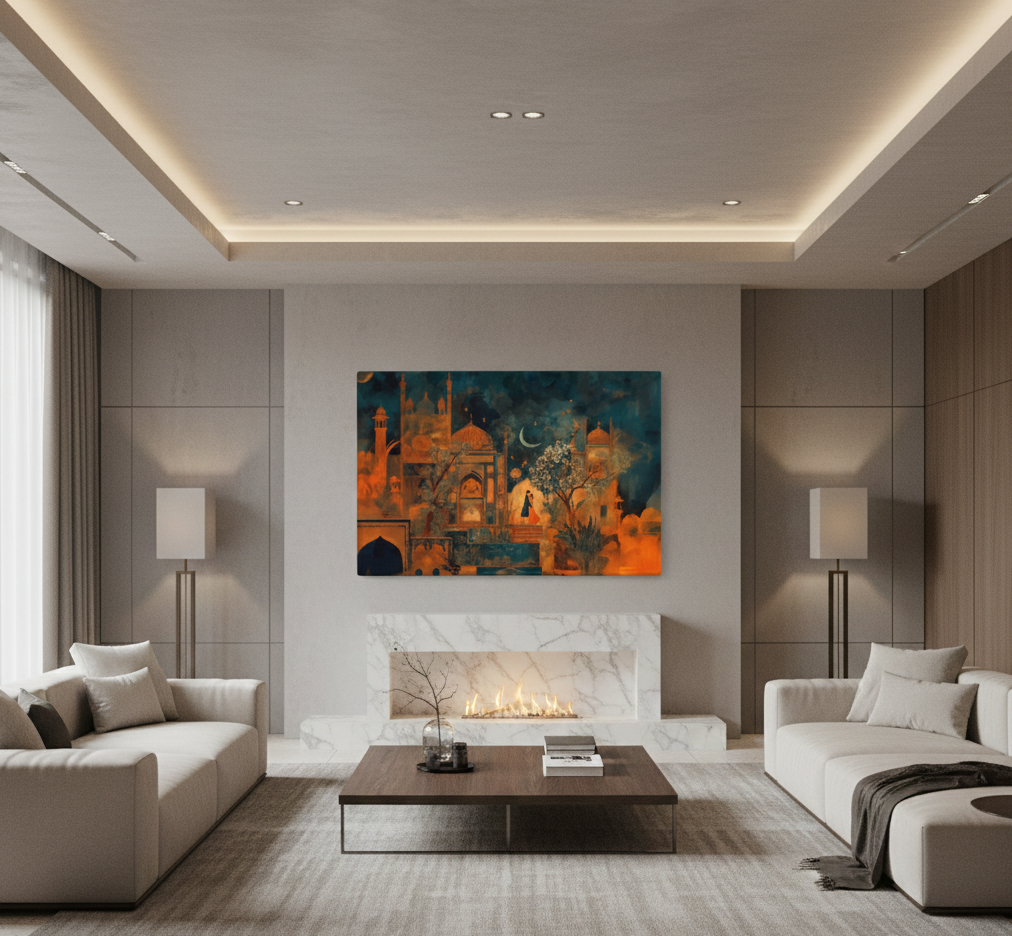 Eternal Embrace – Mughal Palace Romance Canvas Art — view 10
