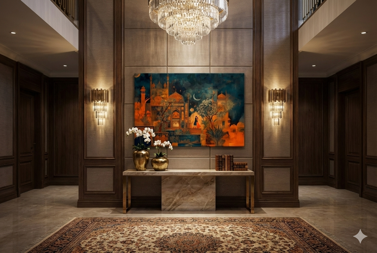 Eternal Embrace – Mughal Palace Romance Canvas Art — view 12