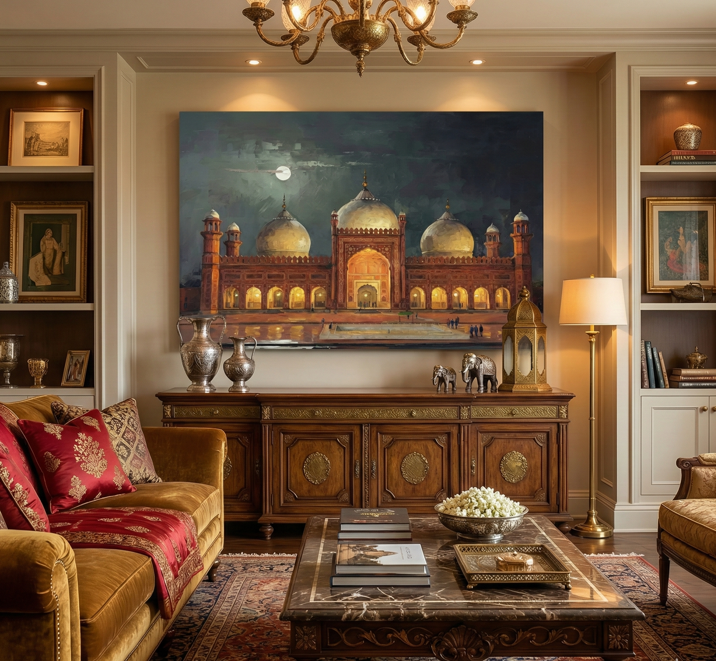 Moonlit Badshahi Mosque — view 6