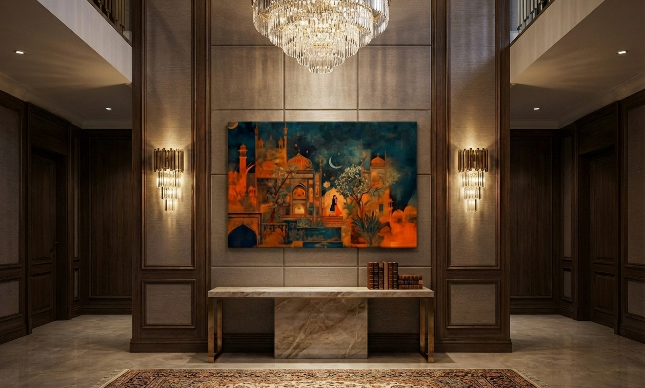 Eternal Embrace – Mughal Palace Romance Canvas Art — view 14