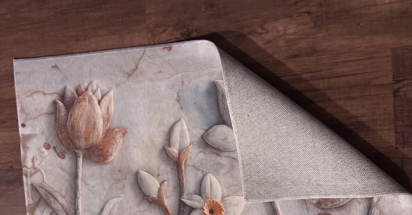 3D Floral Relief Area Rug — view 6