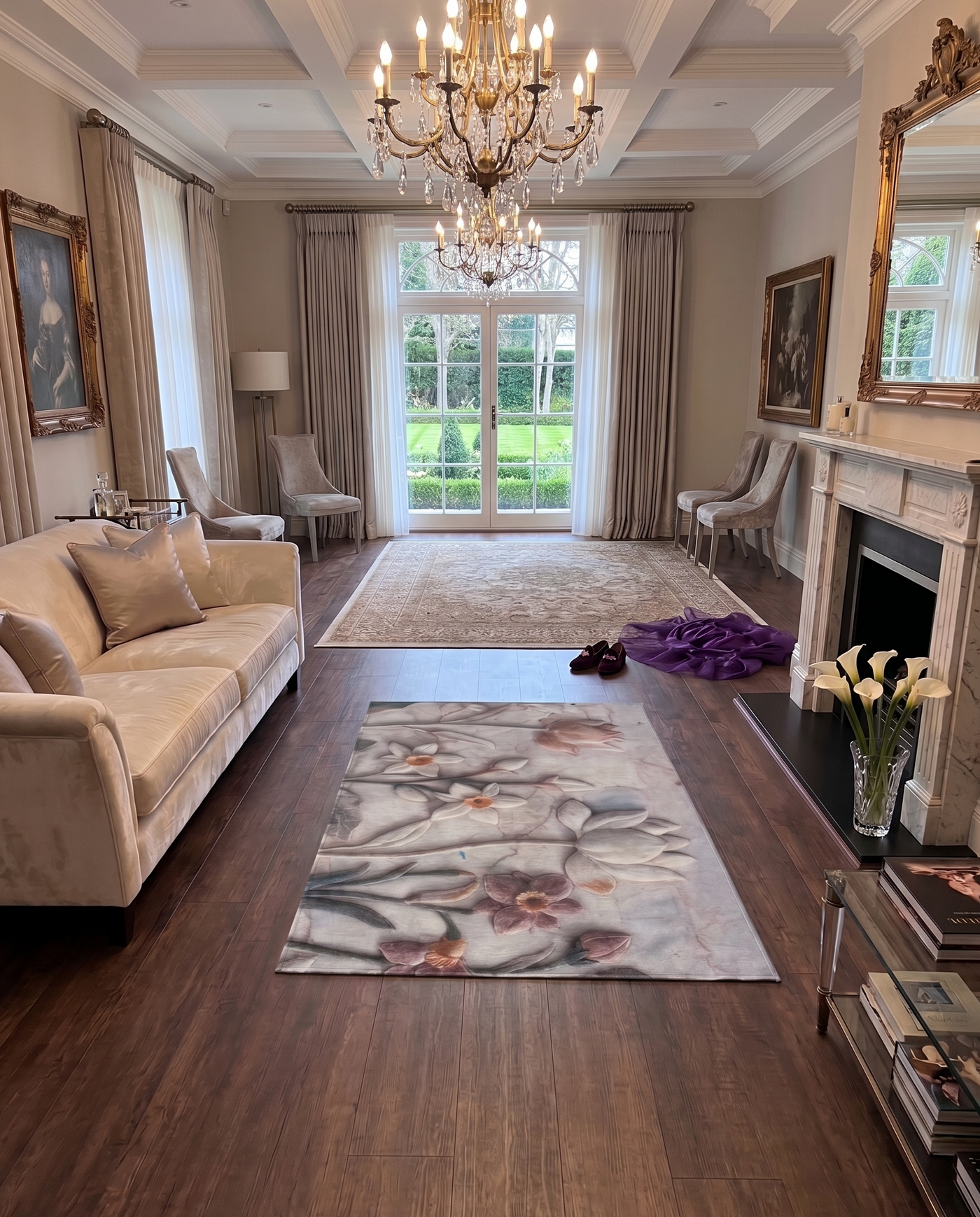 3D Floral Relief Area Rug — view 4