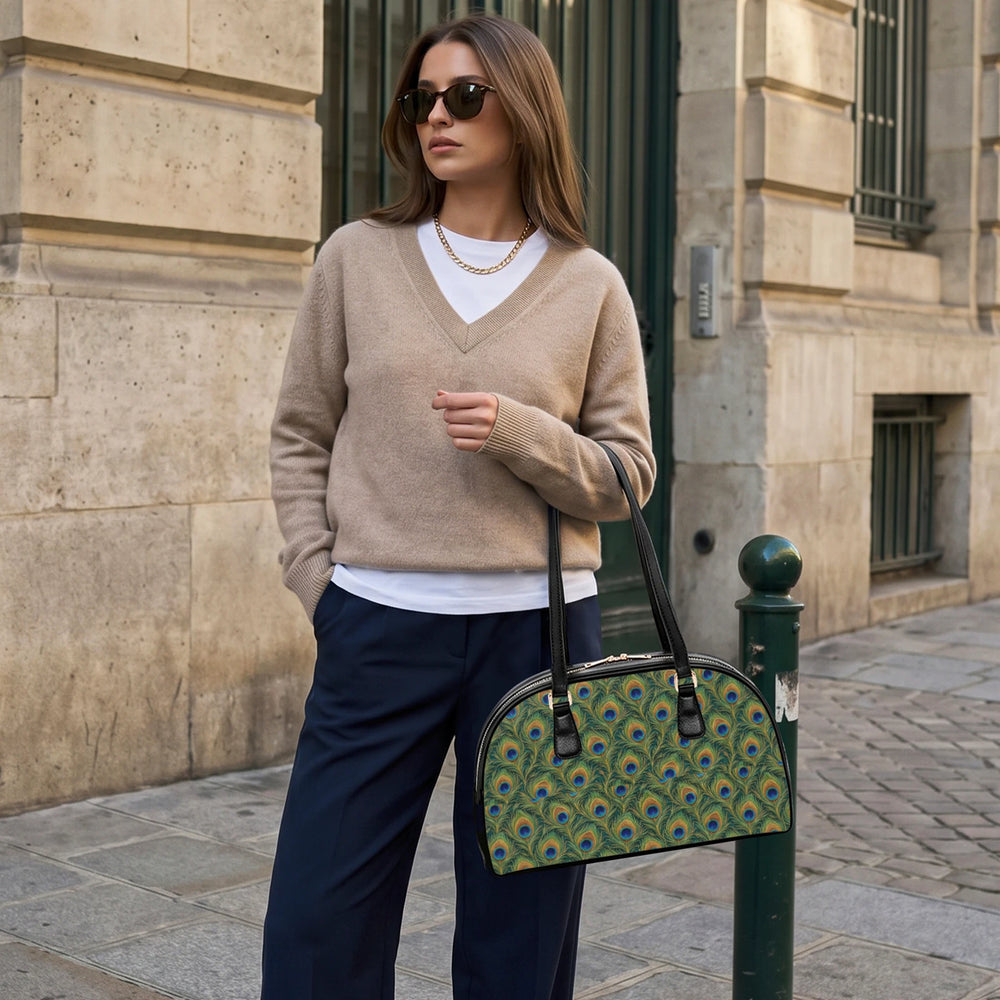 Mor Feather — Peacock Green Arch-Top Handbag — view 4